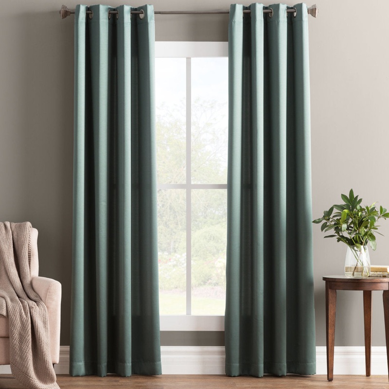 Wayfair Basics Room Darkening Grommet Curtain Panel Wayfair Basics Curtain Color: Everglade Size per Panel: 54″ W x 95″ L