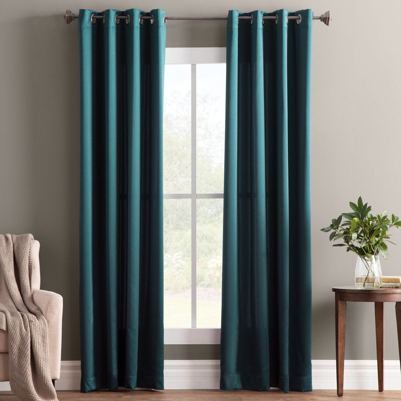 Wayfair Basics Room Darkening Grommet Curtain Panel Wayfair Basics Curtain Color: Teal Size per Panel: 40″ W x 63″ L