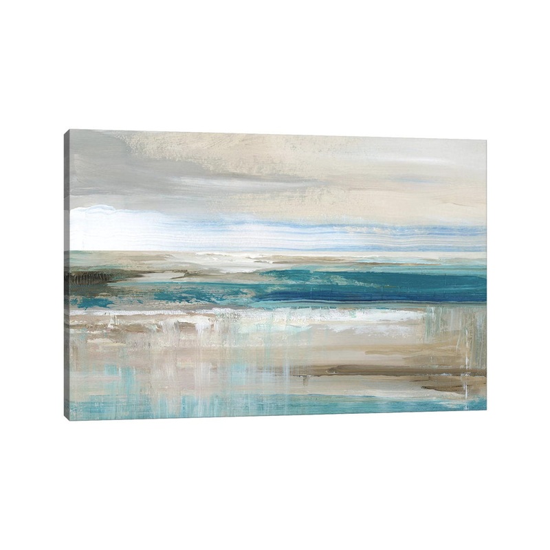 Abstract Sea ‘ – Floater Frame Print on Canvas East Urban Home Size: 18″ H x 26″ W x 1.5″ D Format: Wrapped Canvas