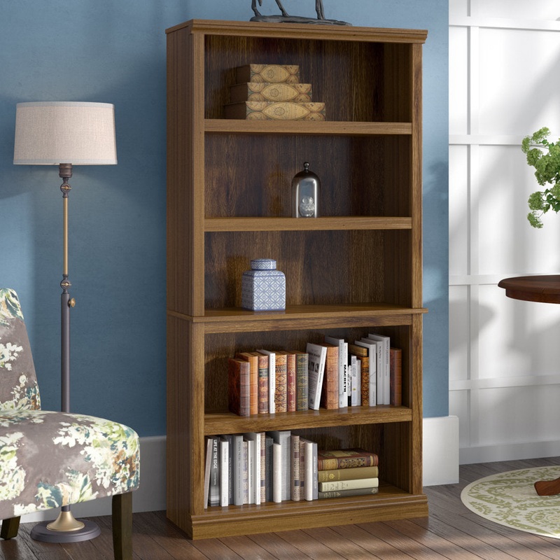 Alexsia 69.76″ H x 35.28″ W Standard Bookcase Lark Manor Color: Oiled Oak