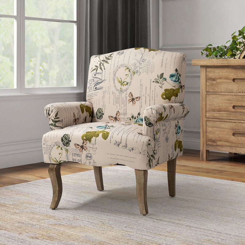 Belle 30″ W Polyester Armchair Laurel Foundry Modern Farmhouse Fabric: Floral Chenille