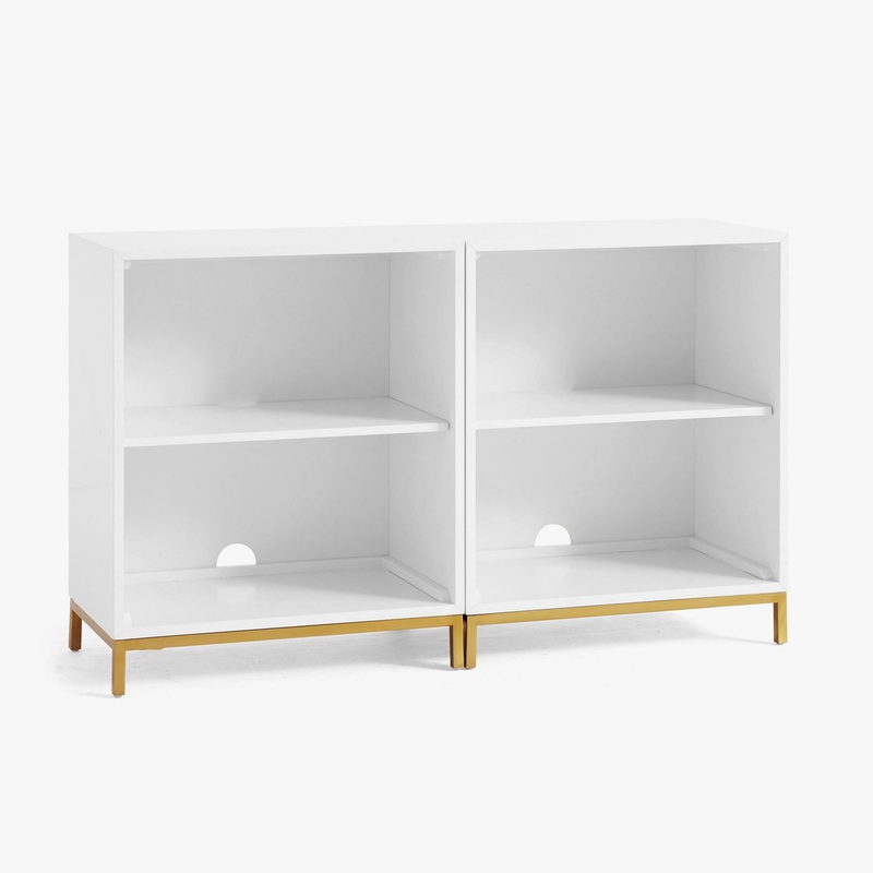 Blaire Double 2 Shelf Low Bookcase