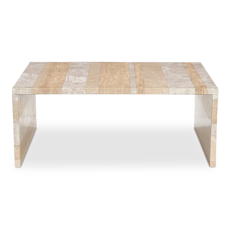 Vibrant Red Marble Waterfall Coffee Table
