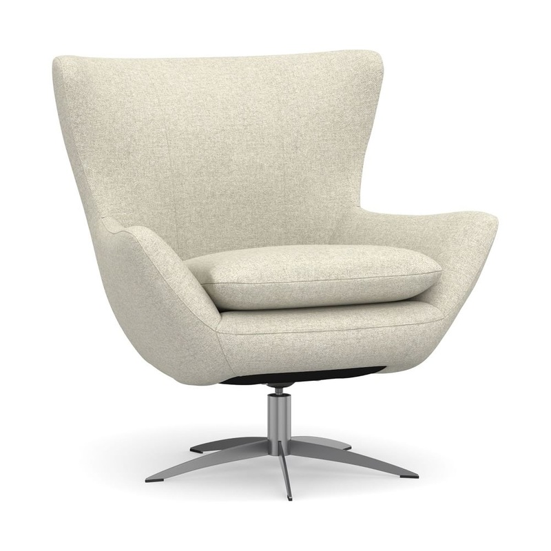 Wells Petite Upholstered Tight Back Swivel Armchair