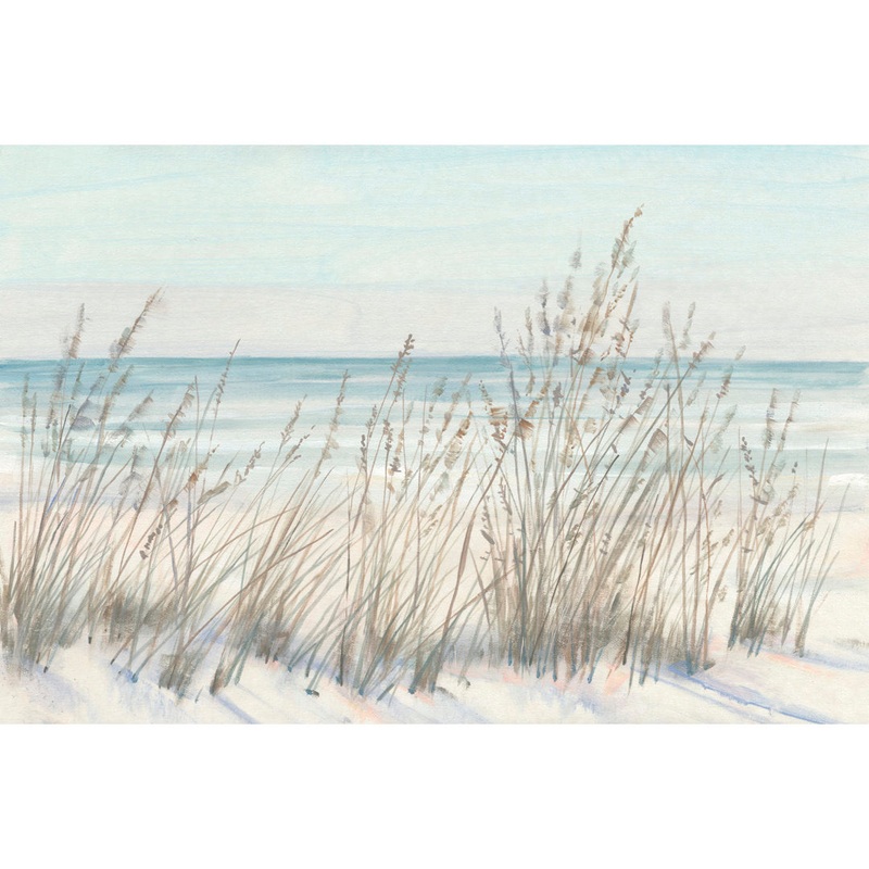 Beach Grass II Beachcrest Home Size: 12″ H x 18″ W x 1.25″ D Format: White Single Picture Framed, Mat Included: No