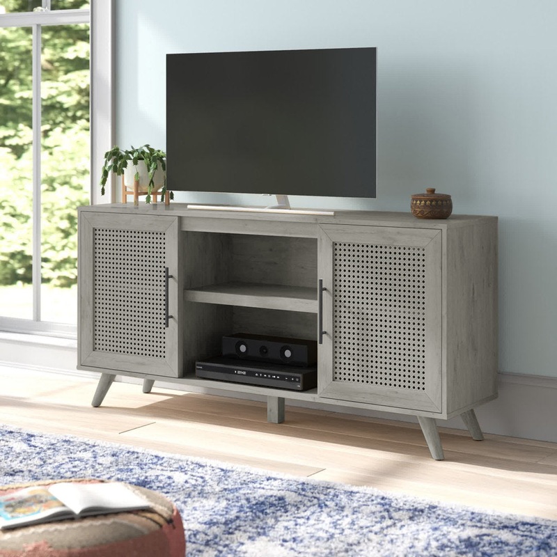 Casspi TV Stand for TVs up to 65″ Sand & Stable Color: Fairfax Oak