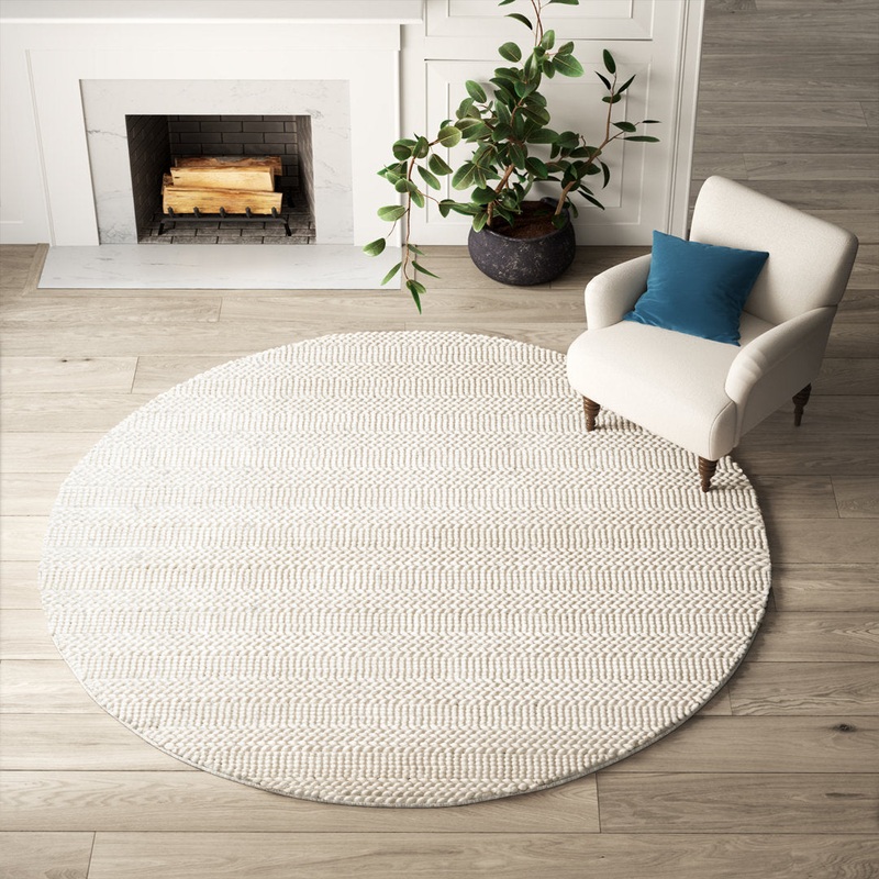 Stanwick Handmade Bleach Rug Birch Lane Rug Size: Round 4′