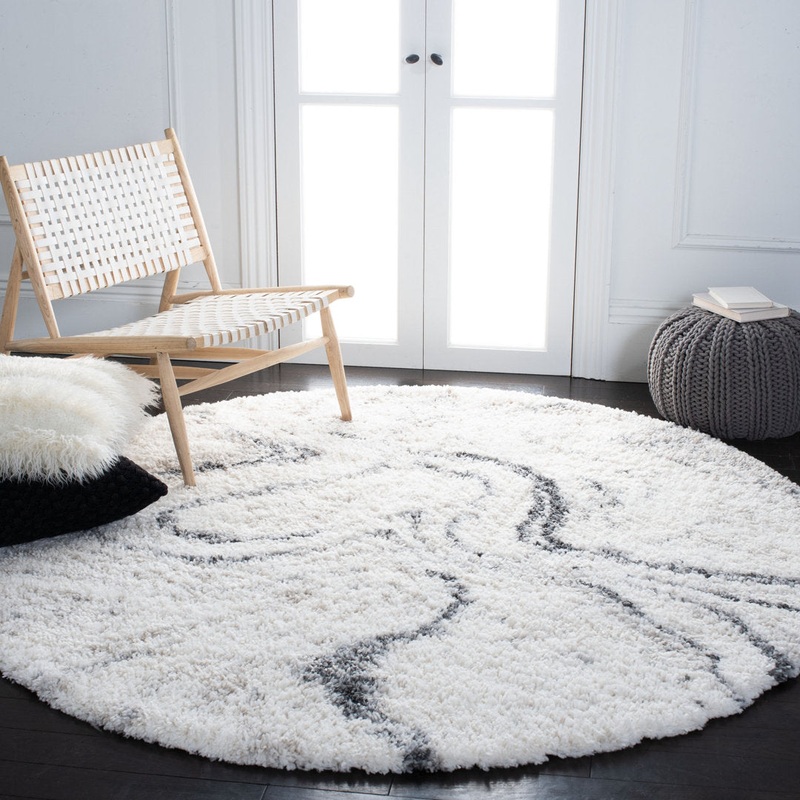 Speight Abstract Ivory/Gray Area Rug Willa Arlo Interiors Rug Size: Round 10′