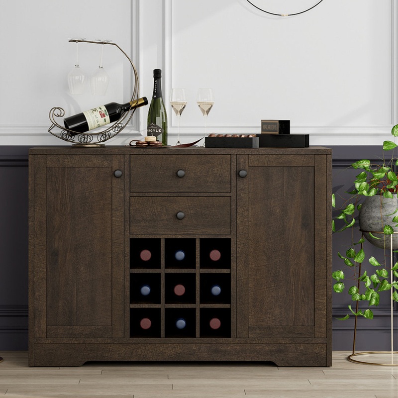 Aviva Bar Cabinet with Wine Storage Laurel Foundry Modern Farmhouse Color: Dark Brown