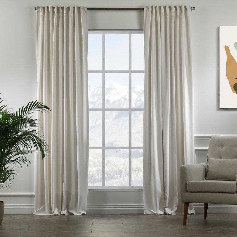 Extra wide x Extra Long Custom Made DecorativeSinglePanel Lilijan Home & Curtain Curtain Color: Off White Size per Panel: 100″ W x 276″ L