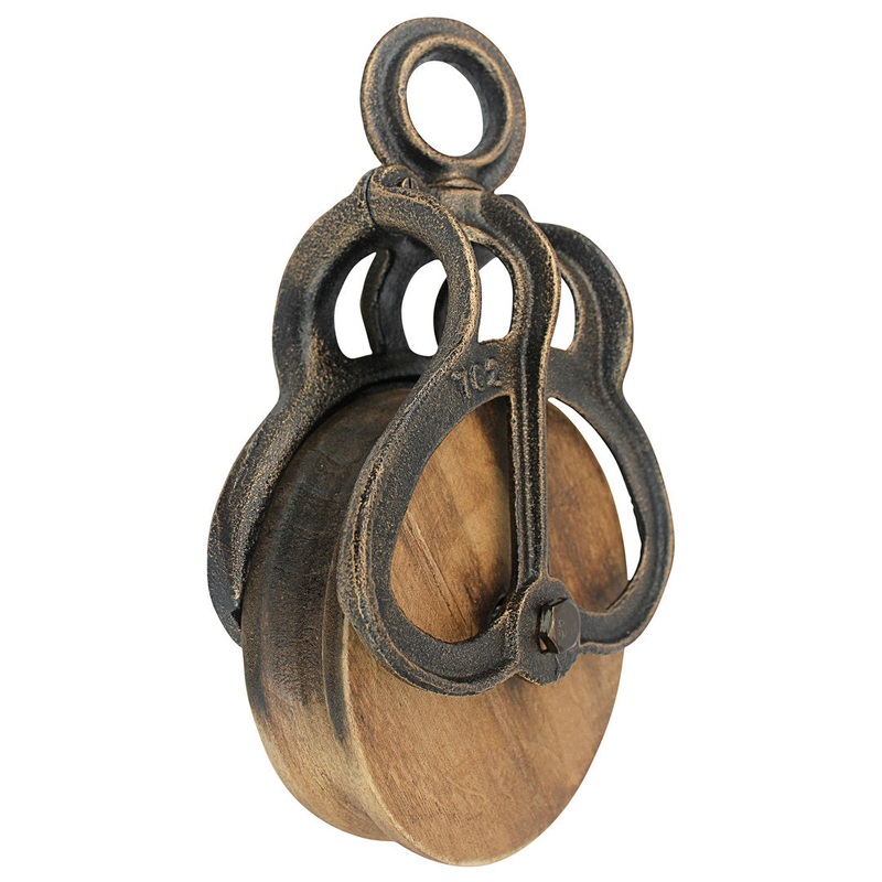 Vintage Wheel Farm Pulley Sculpture Design Toscano Size: Large
