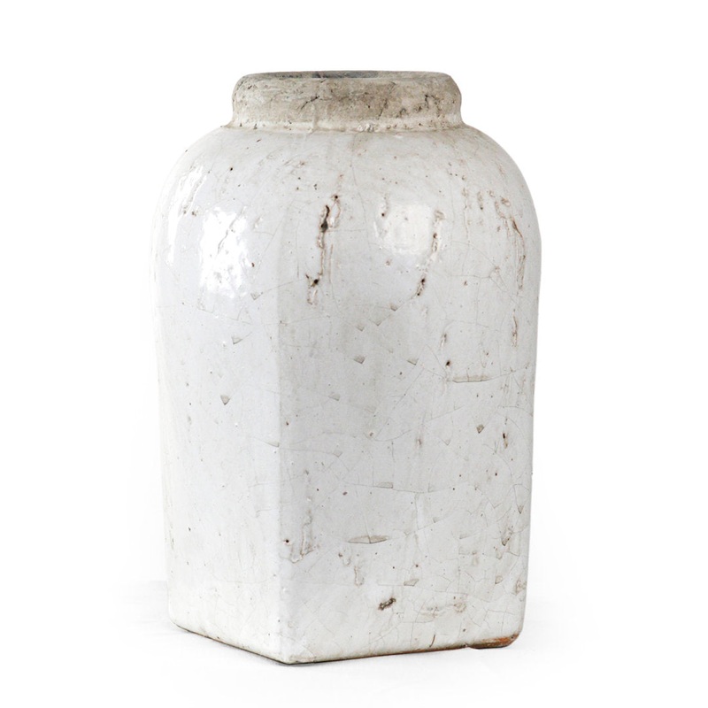 White Indoor / Outdoor Stoneware Table Vase Zentique Size: 15″ H x 11.5″ W x 11.5″ D