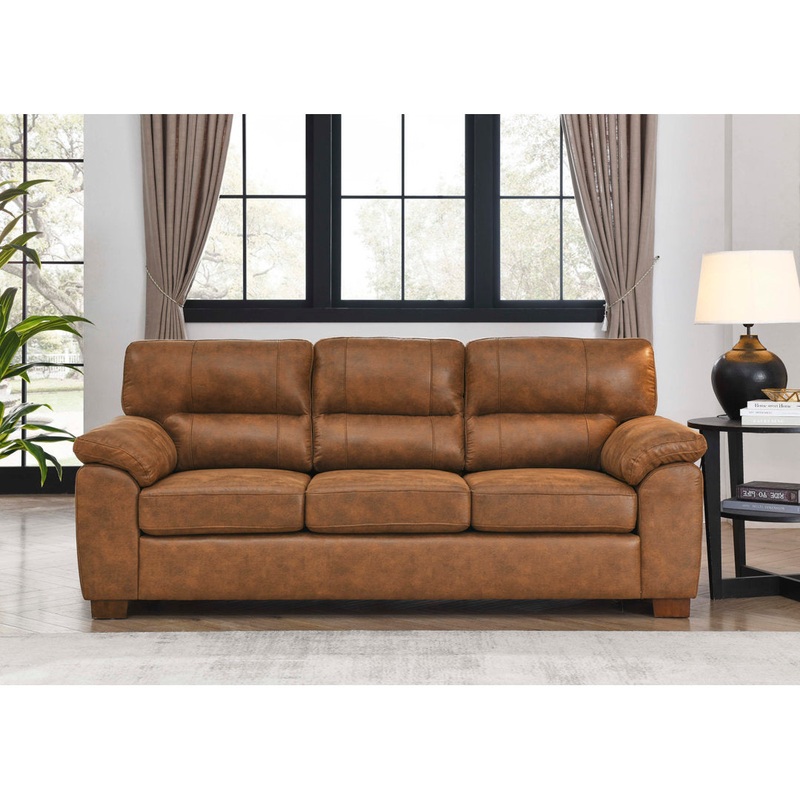 81” Wide Rolled Arm Sofa Latitude Run Upholstery Color: Light Brown