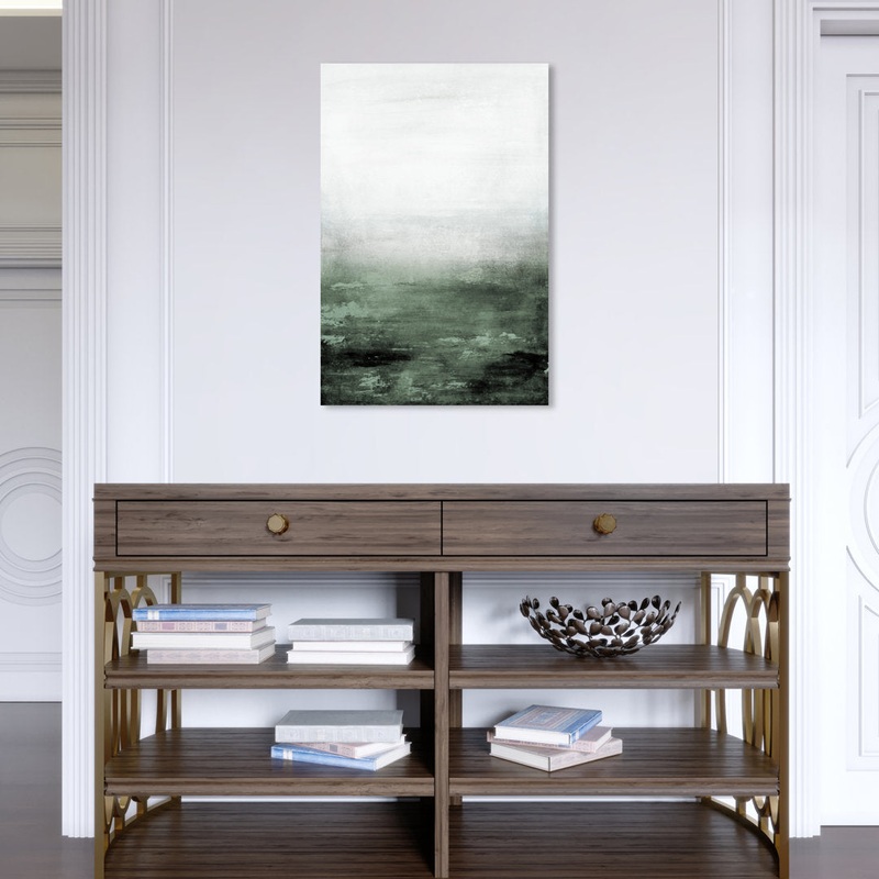 Abstract Sail to the Moon Hunter Green – Painting Print Trent Austin Design Size: 24″ H x 16″ W Format: Wrapped Canvas