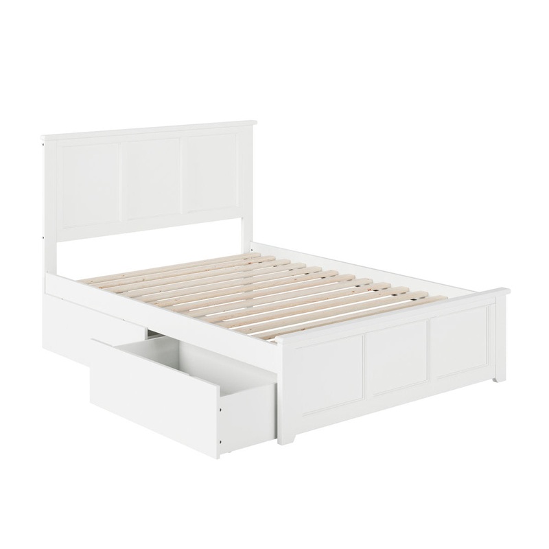 Amear Solid Wood Storage Platform Bed with Under Bed Drawers Lark Manor Color: White Size: Full