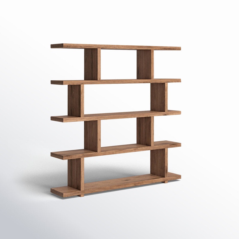 Annora 63″ H x 63″ W Geometric Bookcase AllModern Color: Walnut