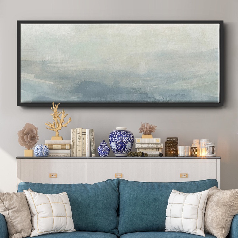 Tone Scape V- Framed Canvas Wrought Studio Frame Color: Black Size: 8″ H x 20″ W x 1.5″ D