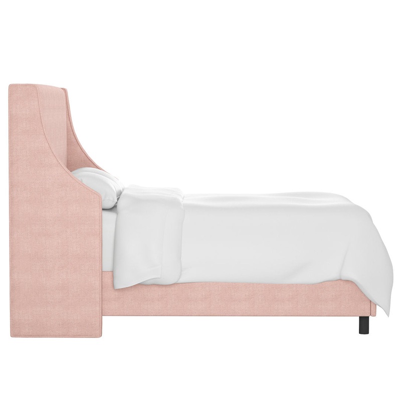 Bernadine Upholstered Low Profile Standard Bed Mercury Row Color: Zuma Rosequartz Textured Linen Size: Twin