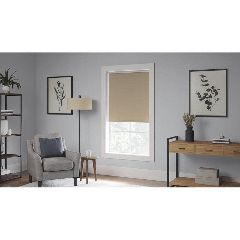 Blackout Cordless Roller Shade Symple Stuff Color: Beige Blind Size: 57.5″W x 74″L