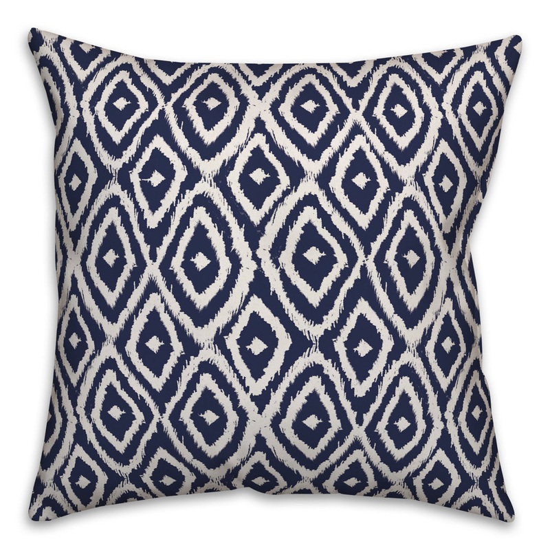 Throw Pillow Designs Direct Creative Group Color: Navy/White Size: 16″ x 16″