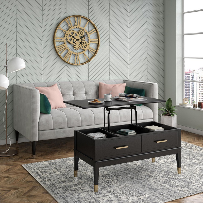 Westerleigh Storage Lift-Top Coffee Table CosmoLiving by Cosmopolitan Color: Black