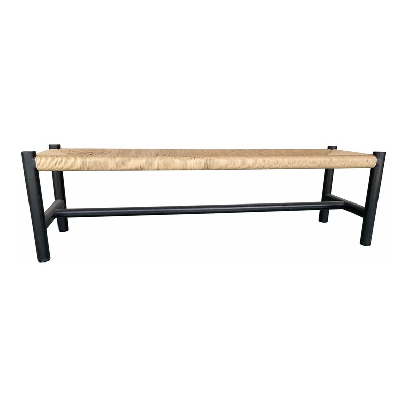 Artisanal Woven Elm Bench – Timeless Elegance