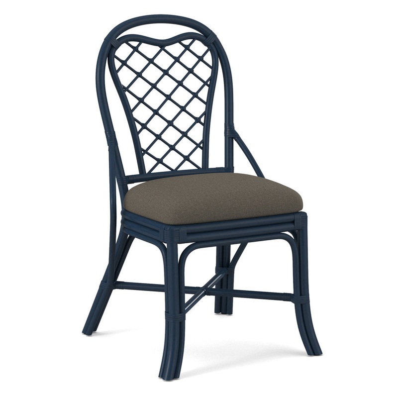 Trellis Back Side Dining Chair Braxton Culler Frame Color: Navy, Upholstery Color: Gray Sugar Performance; 0863-84