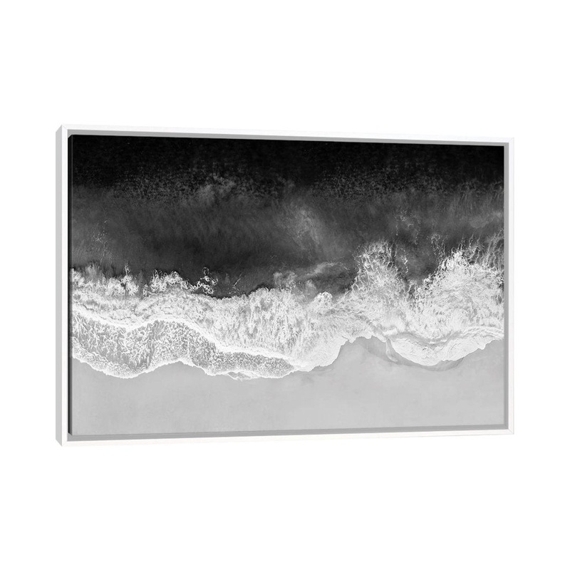 Waves in Black, Gray and White by Maggie Olsen Mercury Row Size: 18″ H x 26″ W x 1.5″ D Format: White Framed