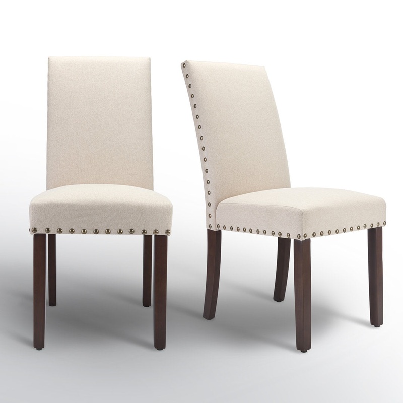 Bontrager Linen Dining Room Parsons Chair (Set of 2) Andover Mills Upholstery Color: Beige