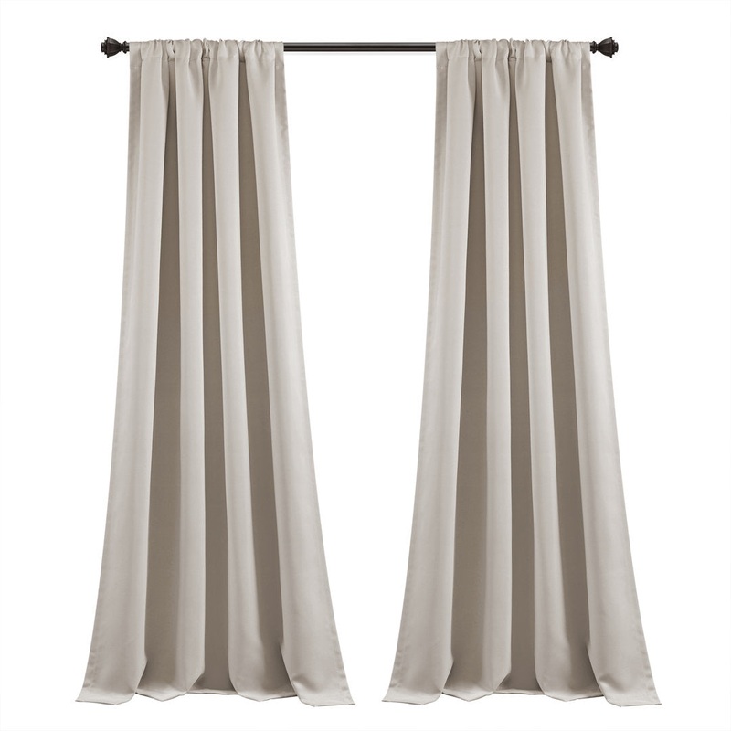 Solid Color Blackout Rod Pocket Curtain Panels (Set of 2) Lush Decor Curtain Color: Wheat Size per Panel: 52″ W x 108″ L