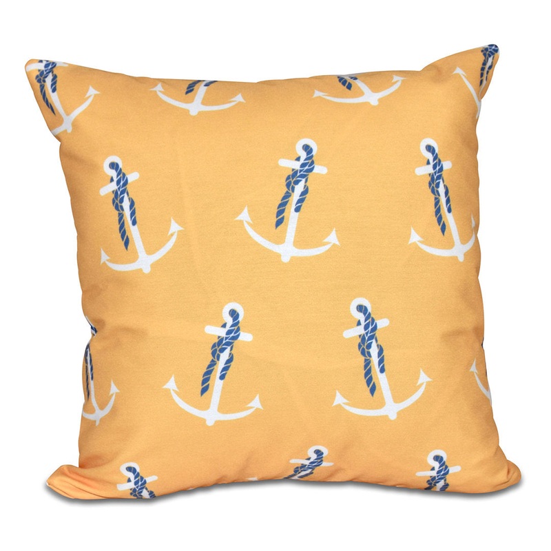 Square Pillow Cover & Insert e by design Color: Yellow Size: 16″ H x 16″ W