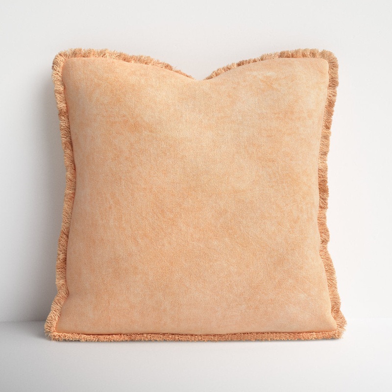 Steph Square Cotton Pillow Birch Lane Color: Camel Size: 22″ x 22″