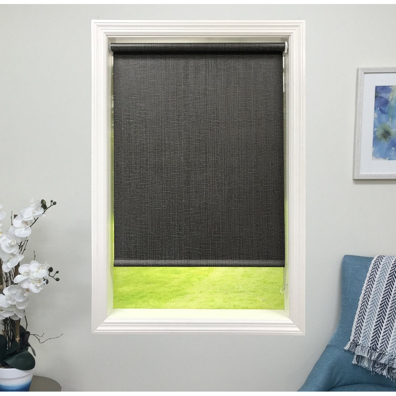 Blackout Black Decorative Roller Shade Ebern Designs Width: 18.5″, Length: 60″