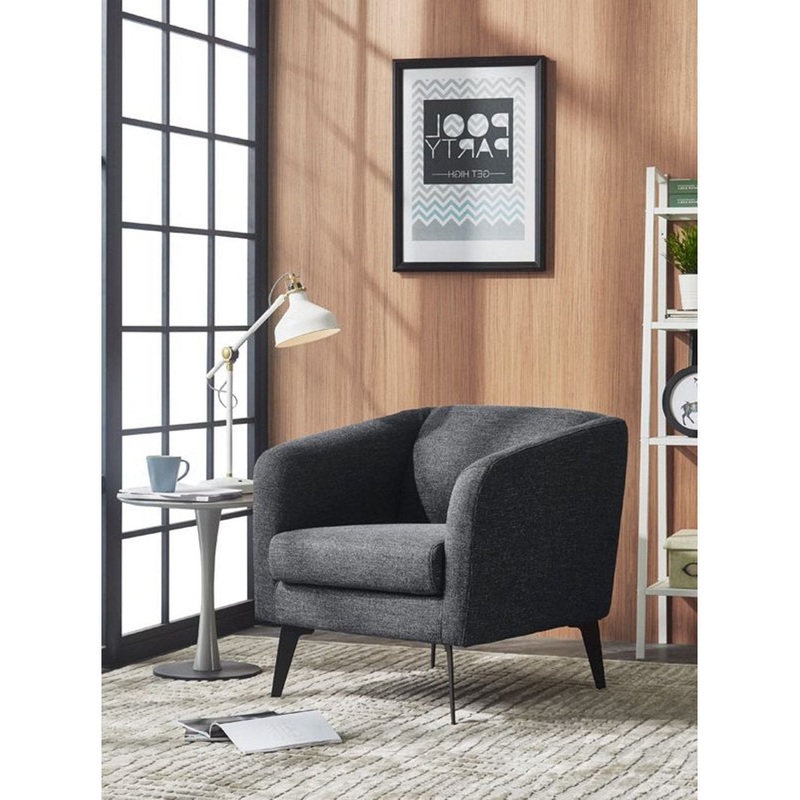 Bola 30″ Wide Polyester Armchair AllModern Upholstery Color: Dark Gray Polyester