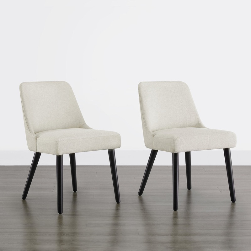 Brently Upholstered Dining Chair (Set of 2) Wade Logan Upholstery Color: Cream