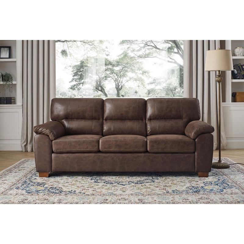 81” Wide Rolled Arm Sofa Latitude Run Upholstery Color: Dark Brown
