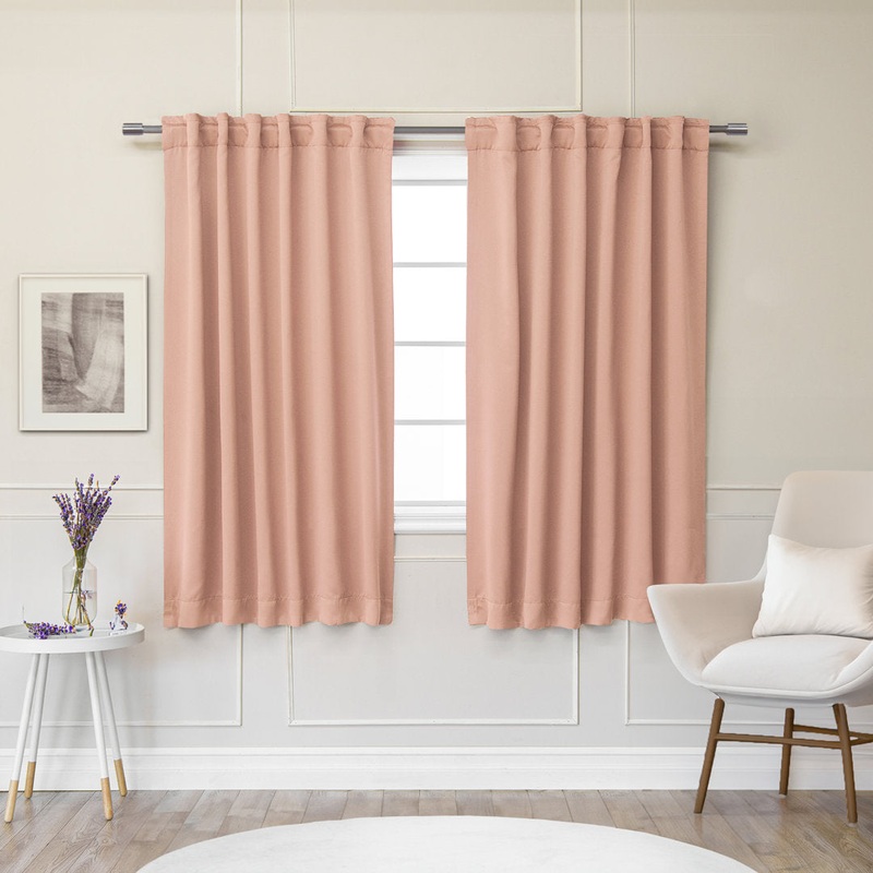 Bantam Solid Blackout Thermal Rod Pocket Curtain Panels (Set of 2) Ebern Designs Curtain Color: Blush Size per Panel: 52″ W x 72″ L
