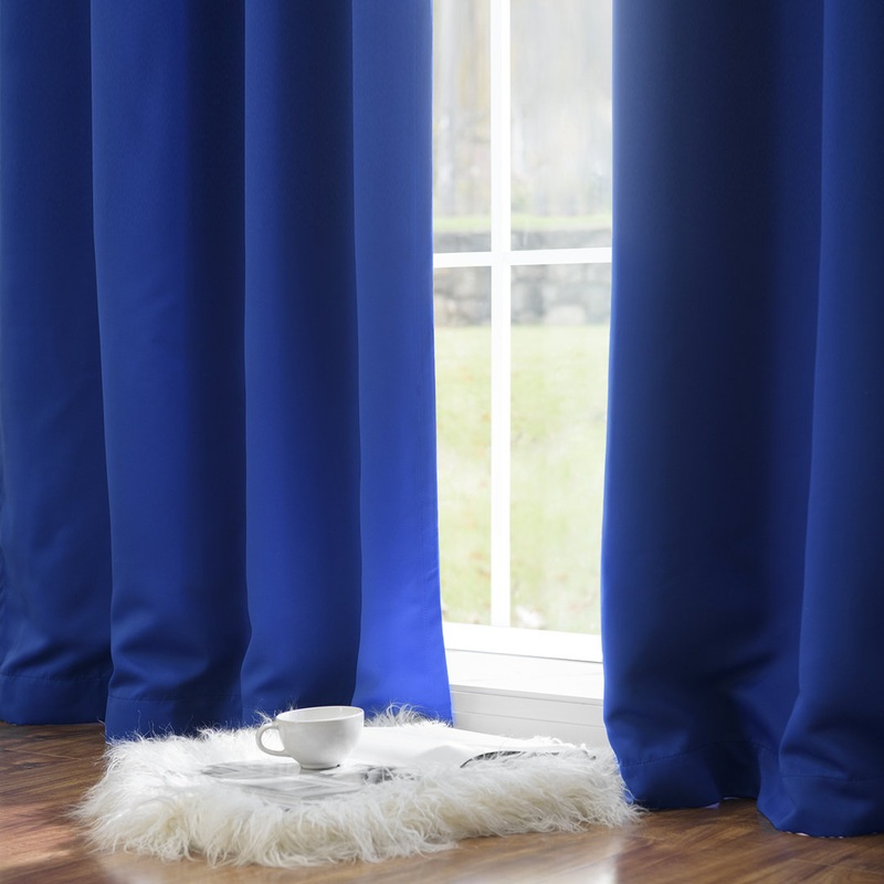 Bantam Solid Blackout Thermal Rod Pocket Curtain Panels (Set of 2) Ebern Designs Curtain Color: Royal Blue Size per Panel: 52″ W x 120″ L