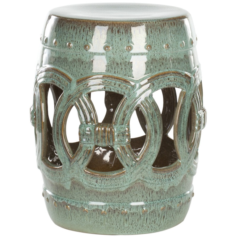 Bartlesville Ceramic Garden Stool Longshore Tides Color: Antique Blue