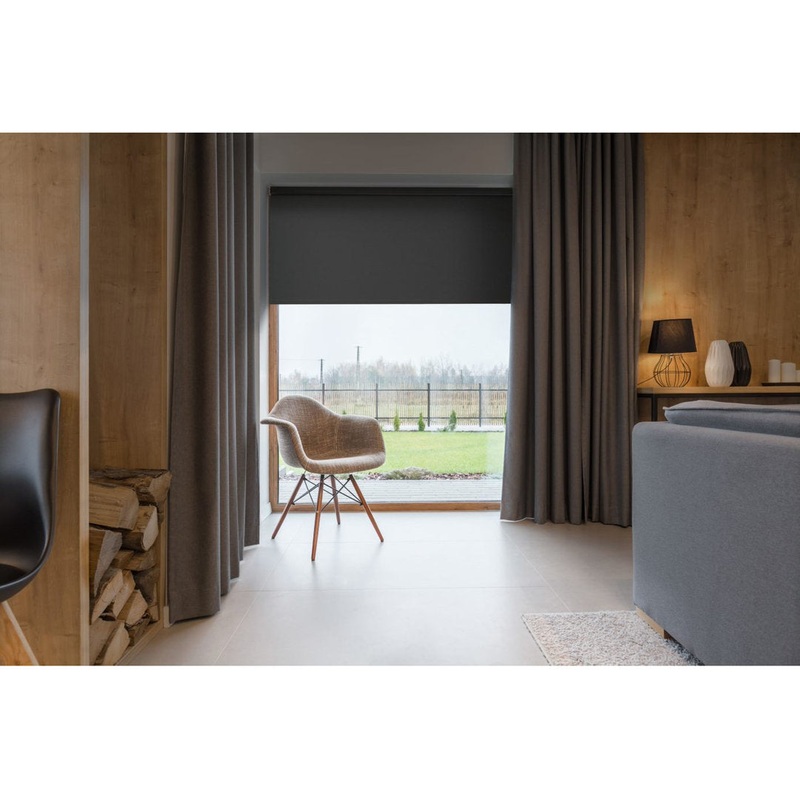 Blackout Cordless Roller Shade Symple Stuff Color: Dark Gray Blind Size: 31.5″W x 74″L