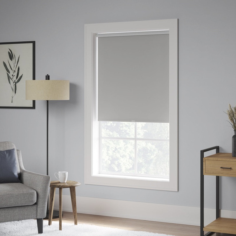 Blackout Cordless Roller Shade Symple Stuff Color: Light Gray Blind Size: 61″W x 74″L