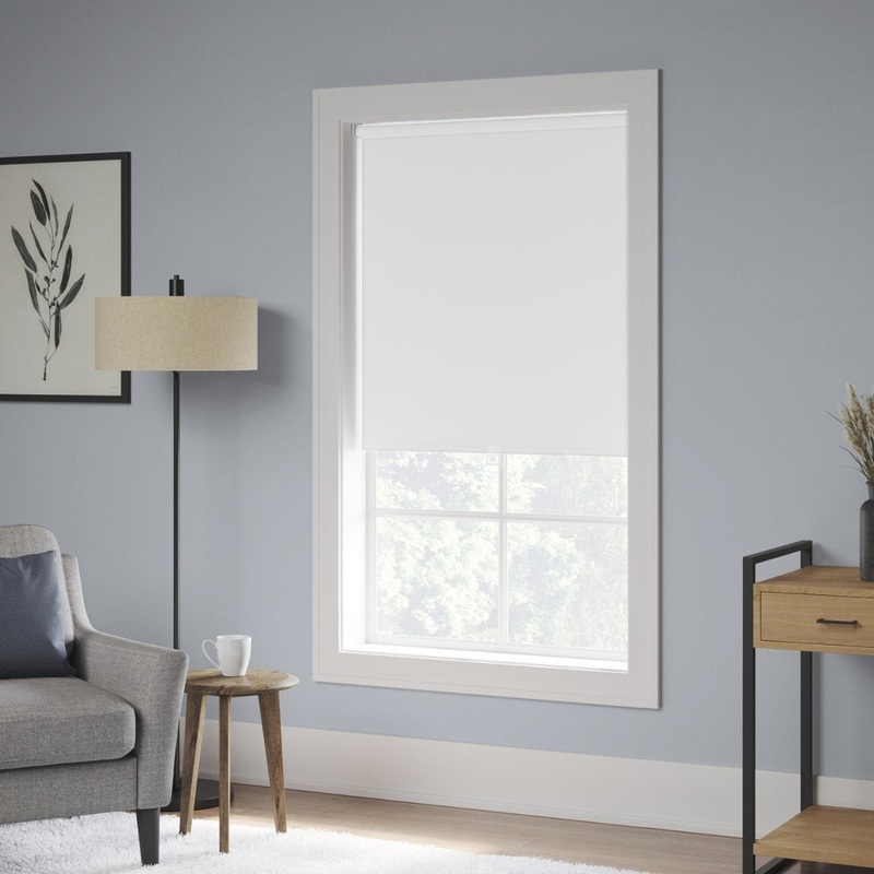 Blackout Cordless Roller Shade Symple Stuff Color: White Blind Size: 57.5″W x 74″L