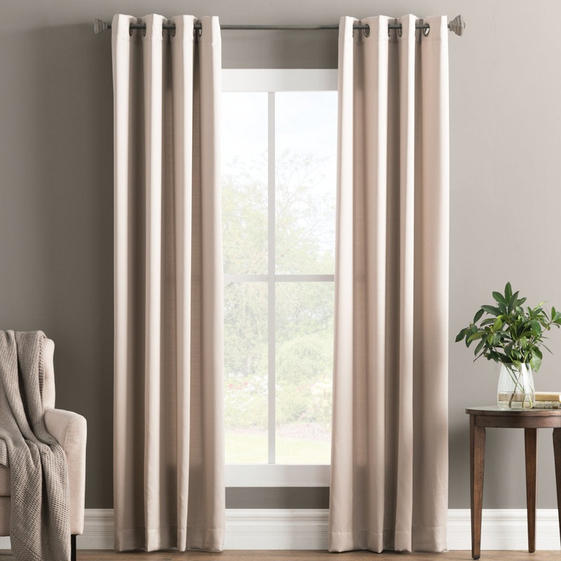 Wayfair Basics Room Darkening Grommet Curtain Panel Wayfair Basics Curtain Color: Stone Size per Panel: 54″ W x 95″ L