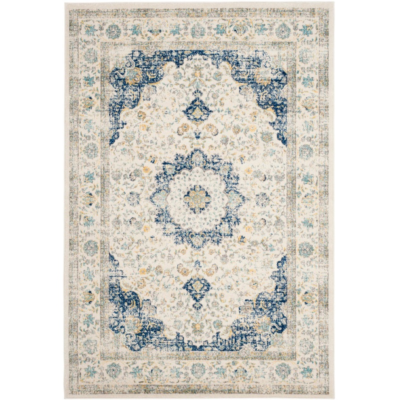 Annette Oriental Ivory/Blue Area Rug Langley Street Rug Size: Rectangle 12′ x 18′
