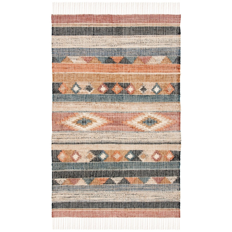 Brooke Southwesten Flatweave Jute/Cotton Blue/Rust Area Rug Kelly Clarkson Home Rug Size: Rectangle 2’3″ x 5′