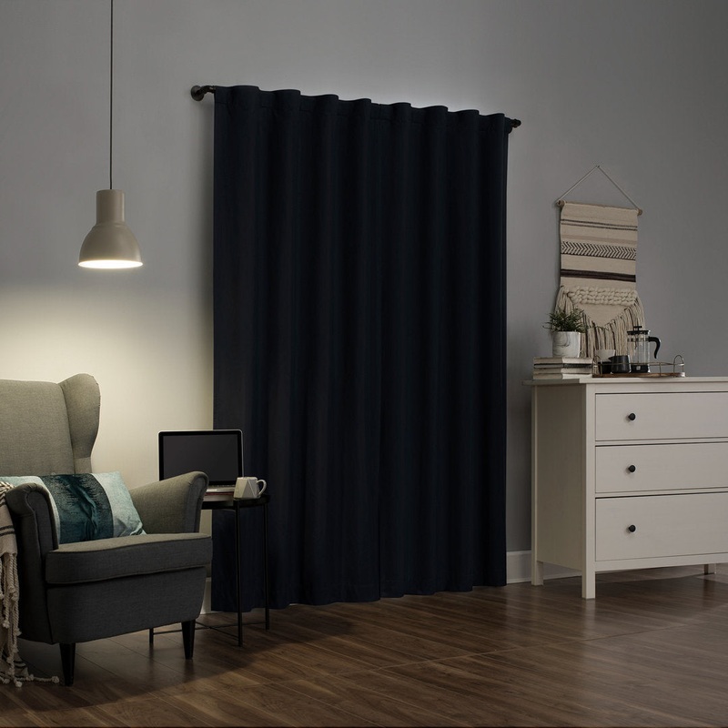 Wayfair Basics Thermal 100% Blackout Back Tab/Rod Pocket Curtain Panel Wayfair Basics Curtain Color: Navy Size per Panel: 40″ W x 63″ L