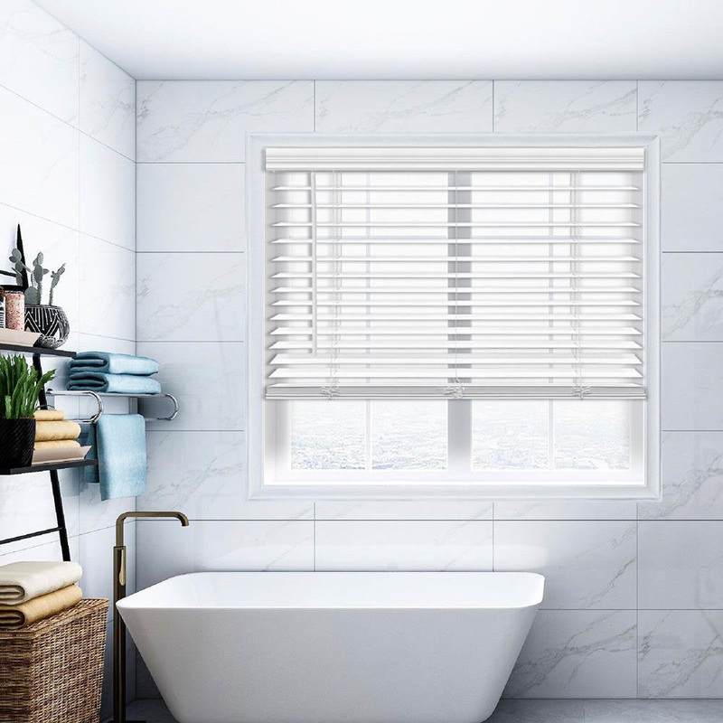 2 inch Room Darkening, Cordless Faux Wood Horizontal/Venetian Blind DEZFURNISHINGS Length & Width: 27.5″W x 72″L