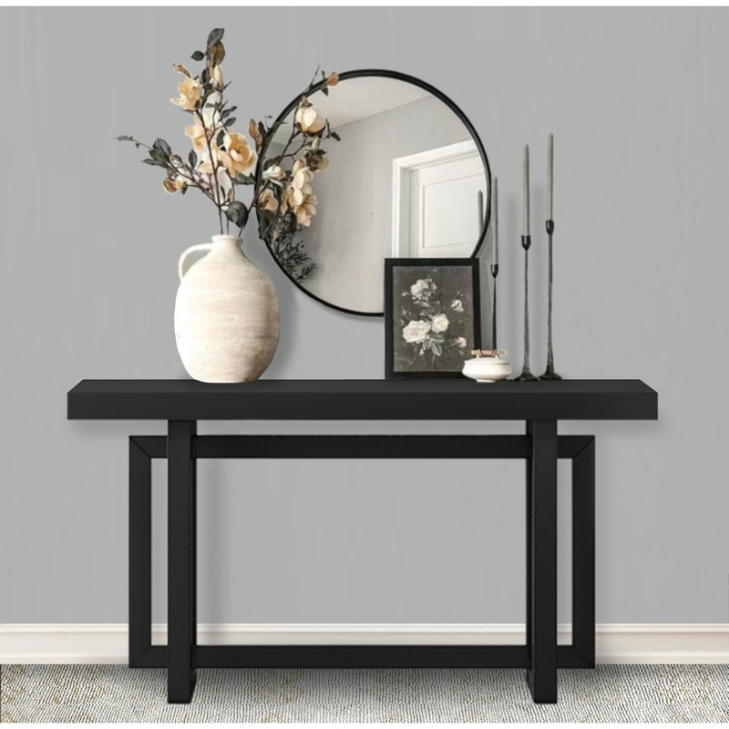 Thedrick 59″ Extra Long Entryway Table Console Table 17 Stories Color: Black