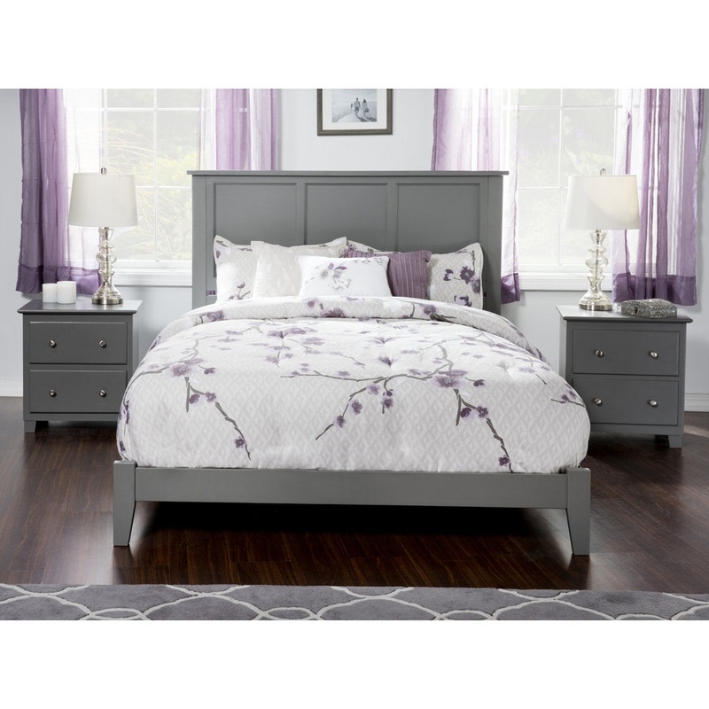 Troutville Solid Wood Low Profile Standard Bed Three Posts Color: Gray Size: King