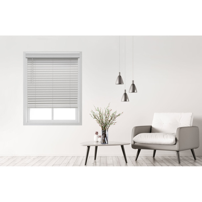 2.5 ” Room Darkening Cordless Faux Wood Blind Symple Stuff Color/Finish: White Length: 48″, Width: 26″